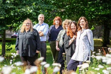 Claire Skaife, Richie Starrs, Cait Barratt, Jess Woodley, Niccy Hallifax, Jill Read (left to right). Photo by Jo Booth. 